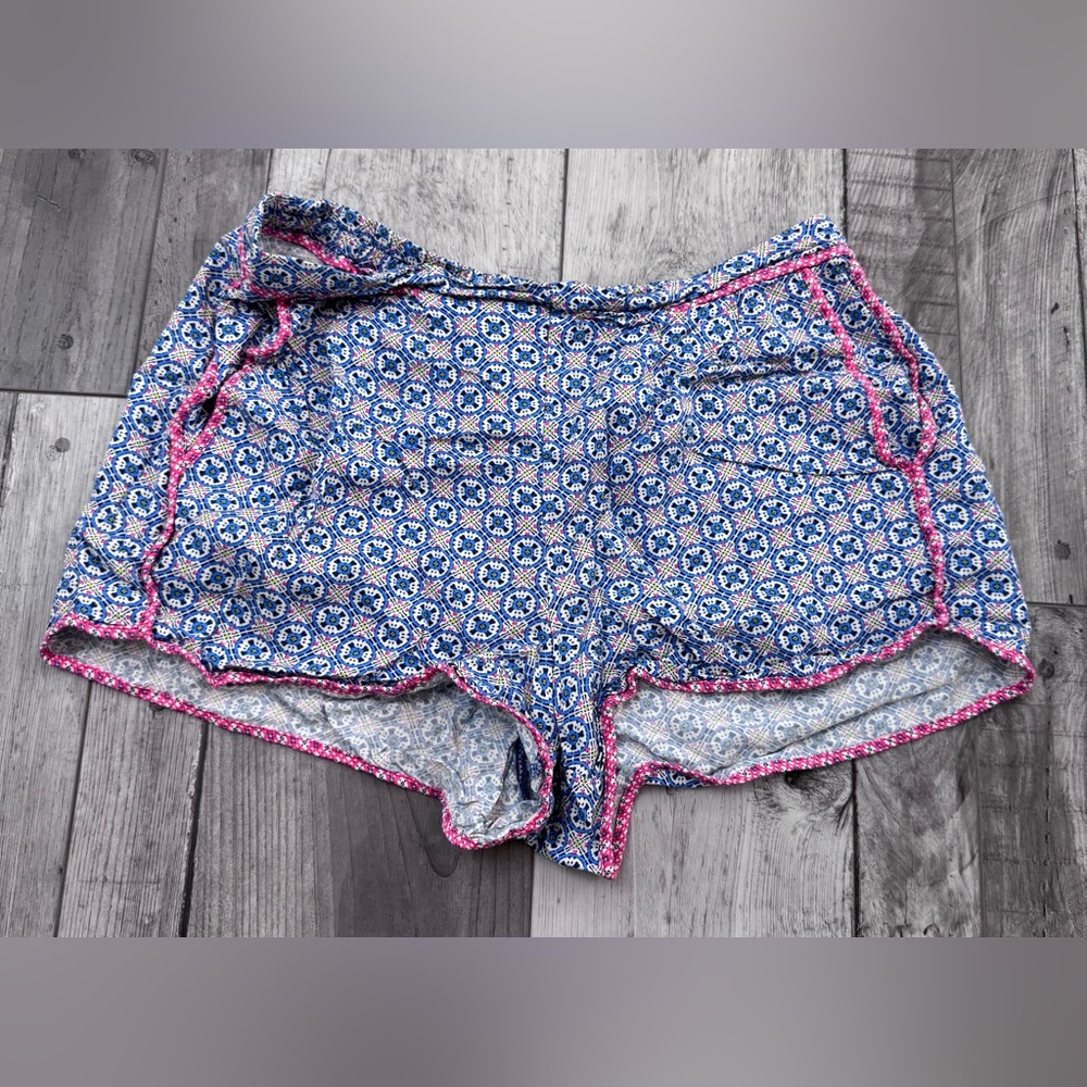 OYSHO Women’s Medium  Linen Blend Shorts Pull On Geometric Shape